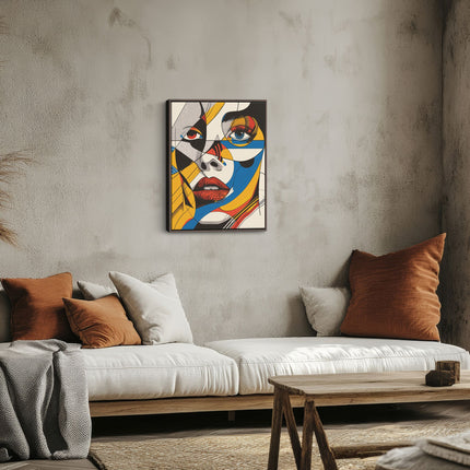 "Fractured Gaze" – Cubist Pop Art Woman