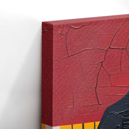 "Urban Mosaic" – Distressed Cubist Woman Canvas