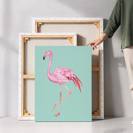 “Pink Flamingo” Tropical Minimal Canvas