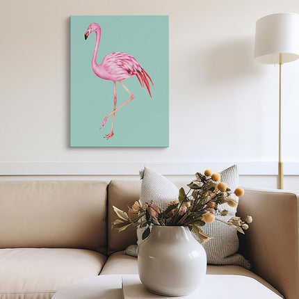 “Pink Flamingo” Tropical Minimal Canvas