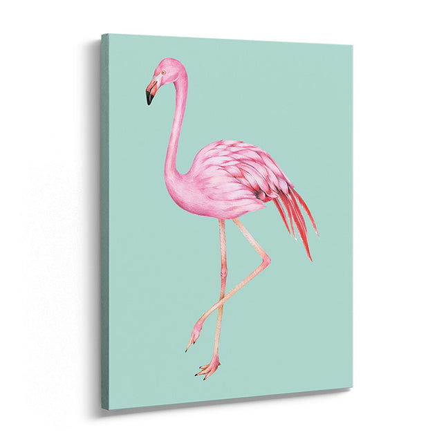 “Pink Flamingo” Tropical Minimal Canvas