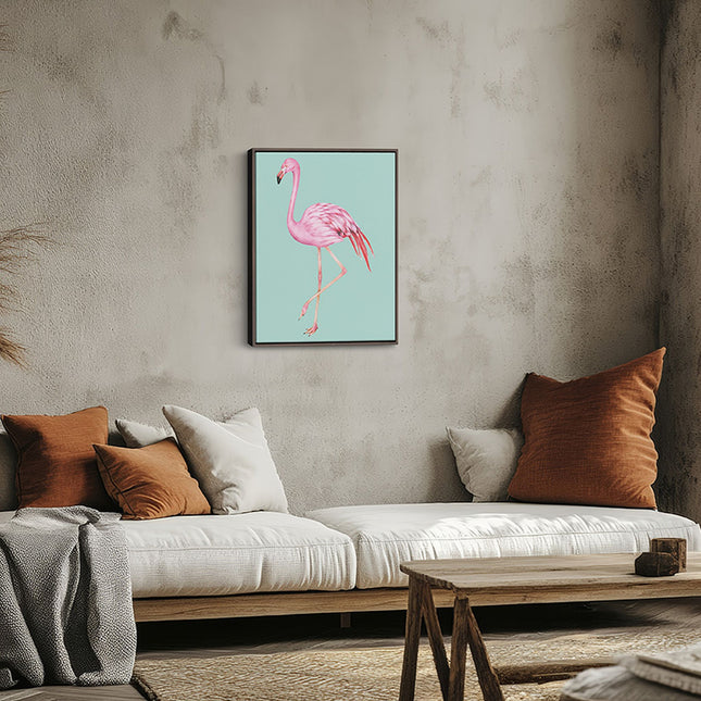“Pink Flamingo” Tropical Minimal Canvas