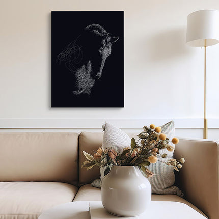 “Silver Lines” Scribble Portrait Canvas