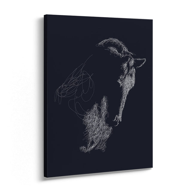 “Silver Lines” Scribble Portrait Canvas