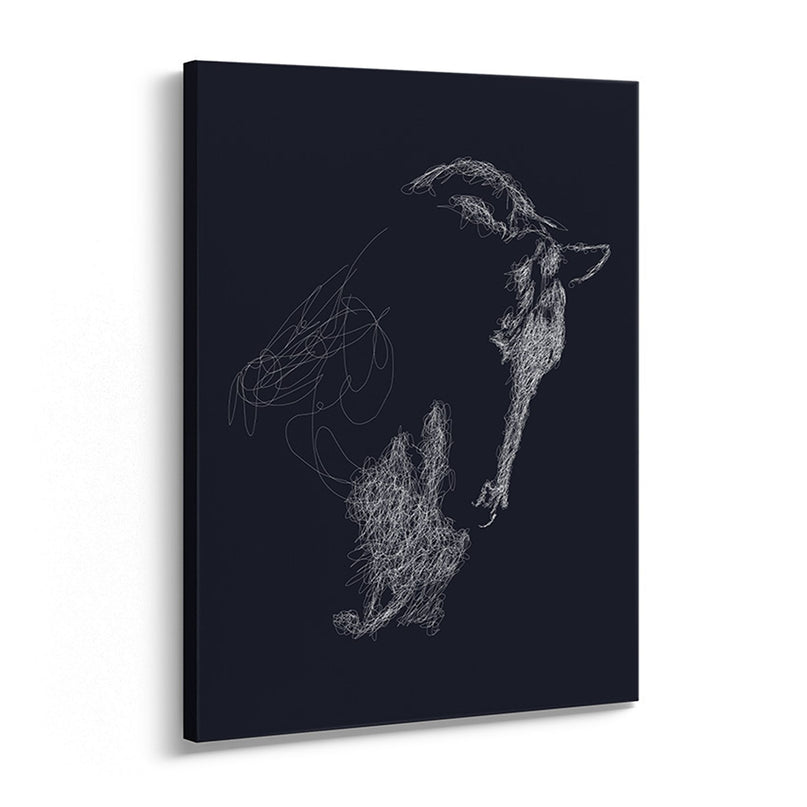 “Silver Lines” Scribble Portrait Canvas