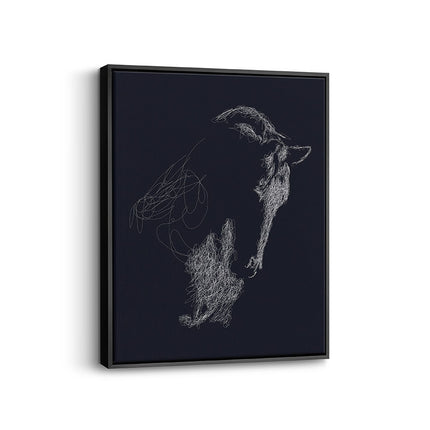 “Silver Lines” Scribble Portrait Canvas