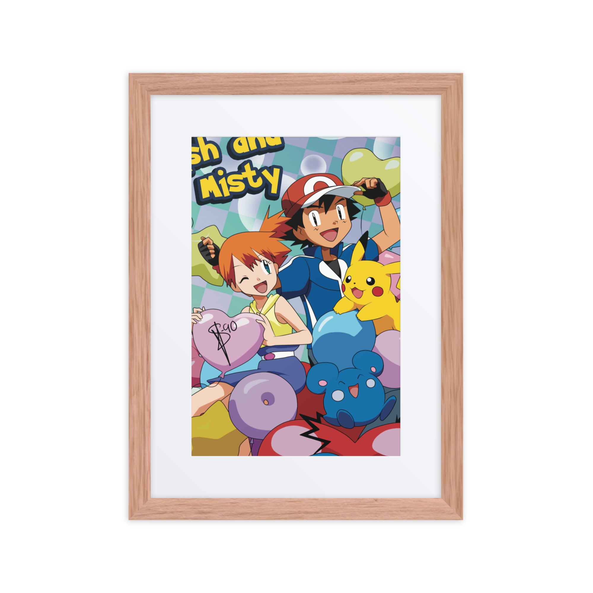 Ash and Misty Dynamic Duo framed artwork for home decor