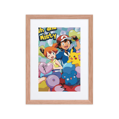 Ash and Misty Dynamic Duo framed artwork for home decor