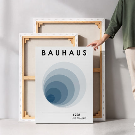 Bauhaus Blue Arc Canvas Art Frame