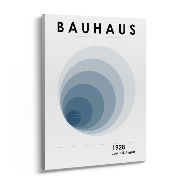 Bauhaus Blue Arc Canvas Art Frame