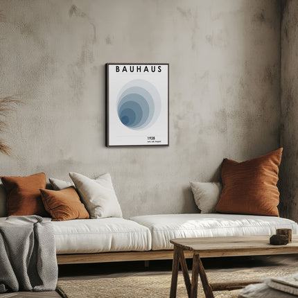 Bauhaus Blue Arc Canvas Art Frame