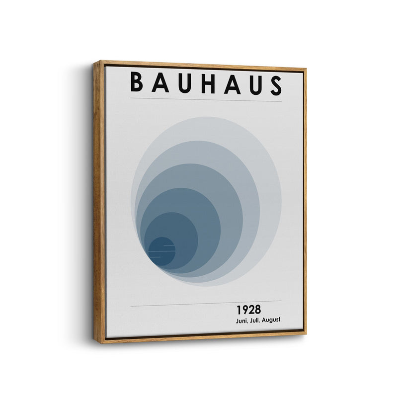 Bauhaus Blue Arc Canvas Art Frame