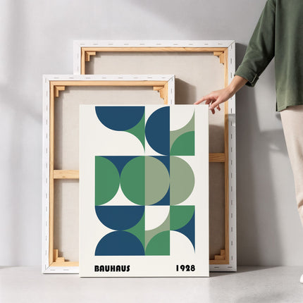 Bauhaus Green Geometric Canvas