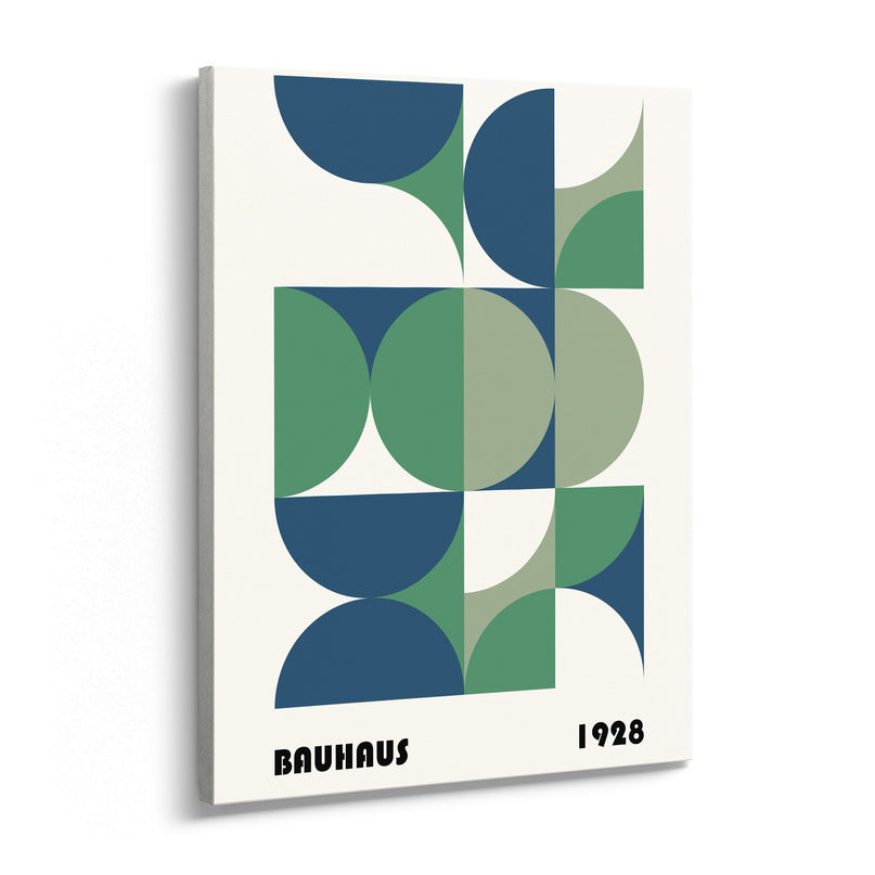 Bauhaus Green Geometric Canvas