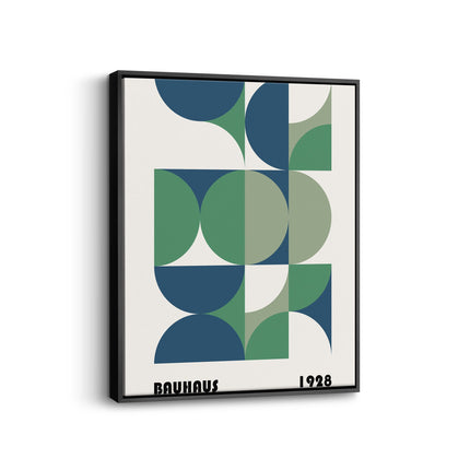 Bauhaus Green Geometric Canvas