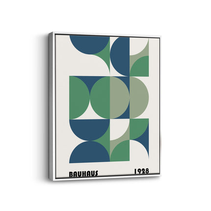 Bauhaus Green Geometric Canvas