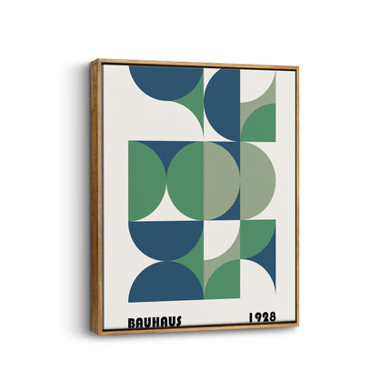 Bauhaus Green Geometric Canvas