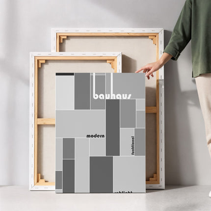 Bauhaus Monochrome Grid Canvas