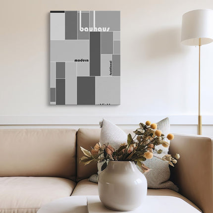 Bauhaus Monochrome Grid Canvas