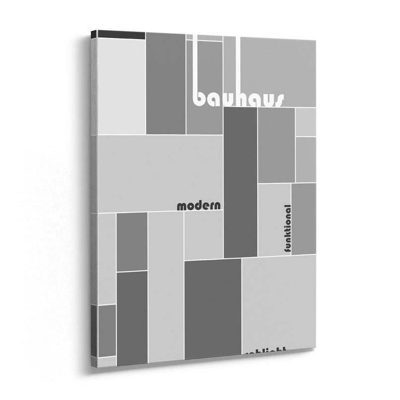 Bauhaus Monochrome Grid Canvas
