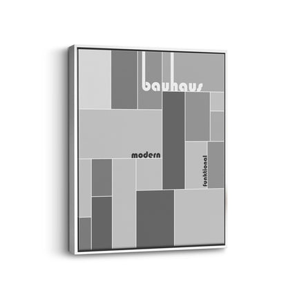 Bauhaus Monochrome Grid Canvas