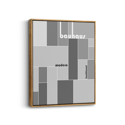Bauhaus Monochrome Grid Canvas