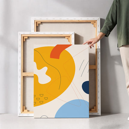 “Sun & Shapes” Abstract Canvas Art