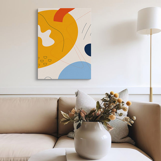 “Sun & Shapes” Abstract Canvas Art