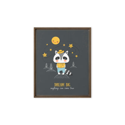Children’s bedroom raccoon motivational wall art