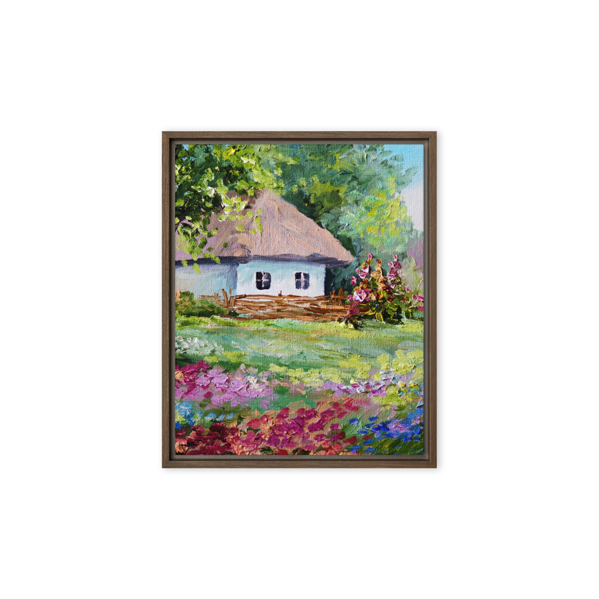 Cottage Dreamscape rustic framed canvas wall art