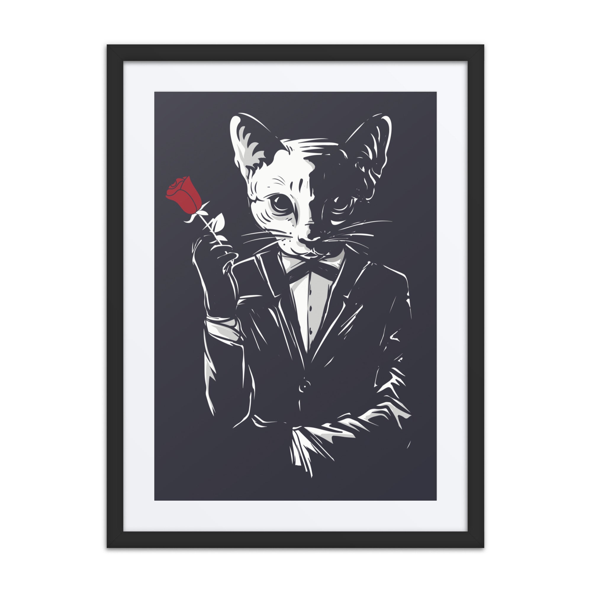 Dapper Cat: Whimsical Framed Poster Wall Art