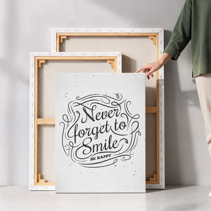 Never Forget to Smile Vintage Script Canvas