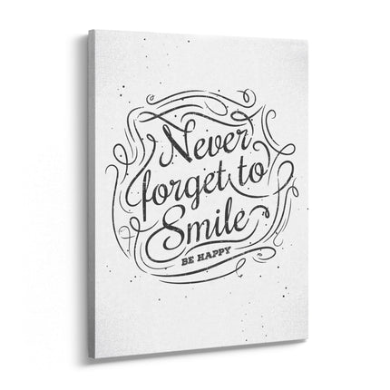 Never Forget to Smile Vintage Script Canvas