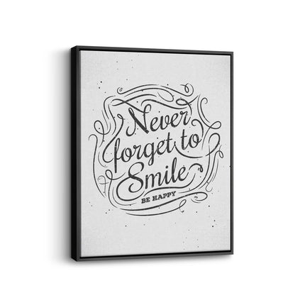 Never Forget to Smile Vintage Script Canvas