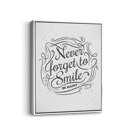 Never Forget to Smile Vintage Script Canvas