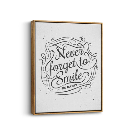 Never Forget to Smile Vintage Script Canvas