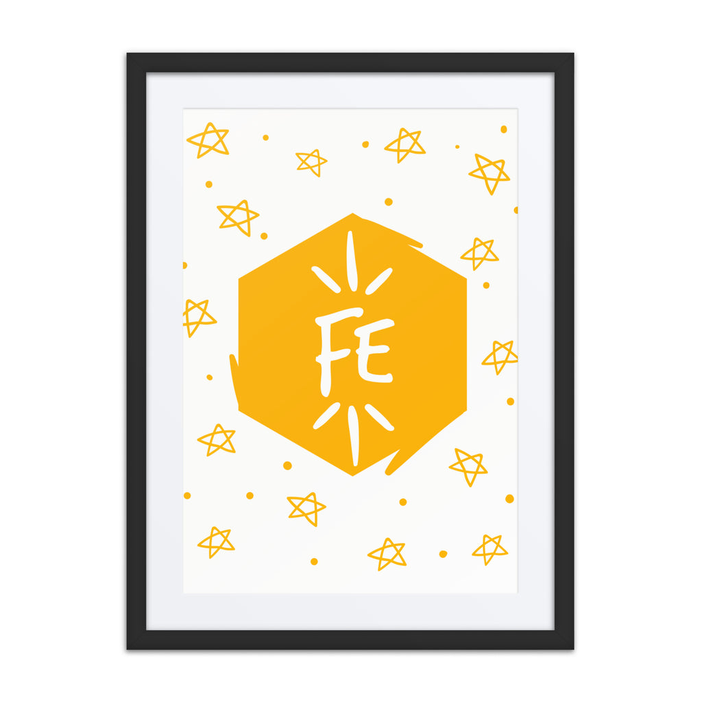 Elemental Sunshine framed wall art with yellow star design