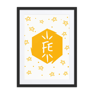 Elemental Sunshine framed wall art with yellow star design