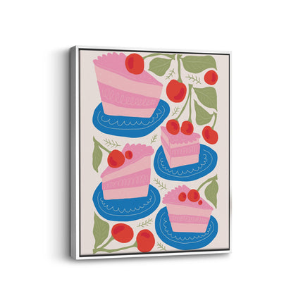 Cherry Cake Slice Canvas Art Print