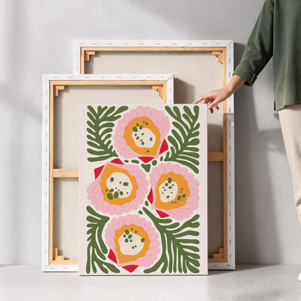 Tropical Floral Modern Canvas Art Print