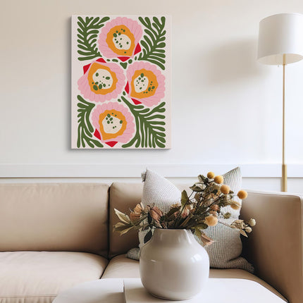 Tropical Floral Modern Canvas Art Print