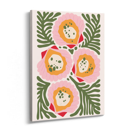Tropical Floral Modern Canvas Art Print