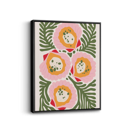Tropical Floral Modern Canvas Art Print