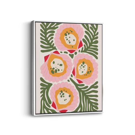 Tropical Floral Modern Canvas Art Print
