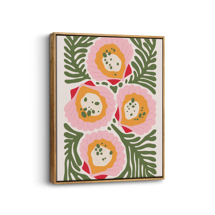 Tropical Floral Modern Canvas Art Print