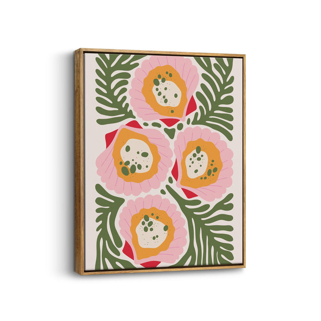 Tropical Floral Modern Canvas Art Print