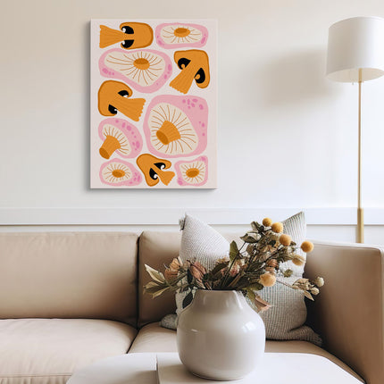 Abstract Mushroom Pattern Canvas Art Print