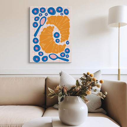 Croissant and Blueberry Breakfast Canvas Art Print