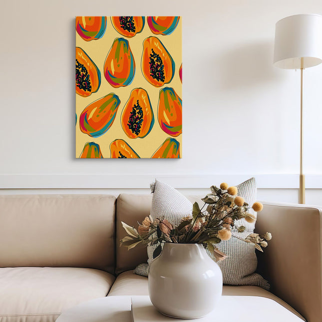 Tropical Papaya Pop Art Canvas
