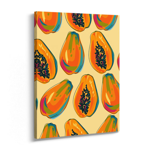 Tropical Papaya Pop Art Canvas